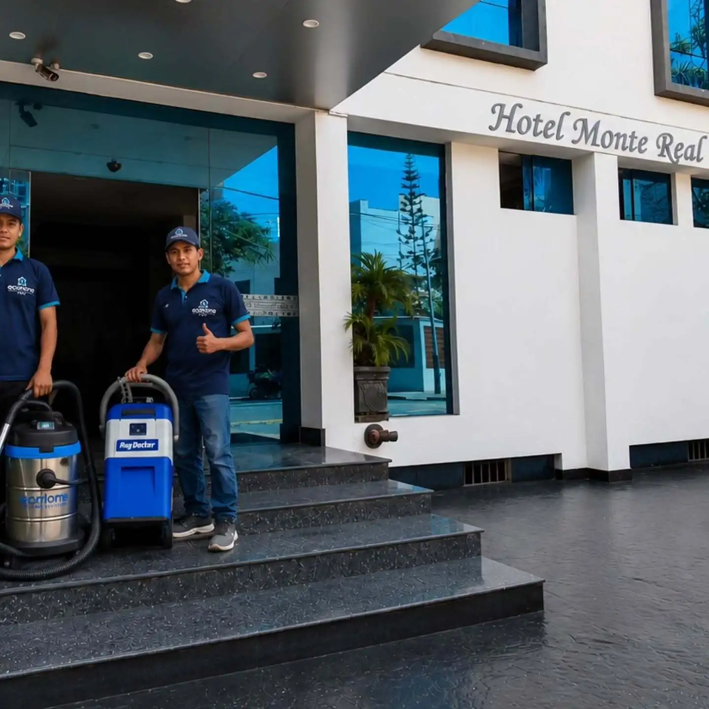 Equipo de Ecoclean realizando lavado a domicilio